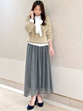 「ボウタイ」｜MKミッシェルクランさん（レディース・153cm）の秋コーディネート