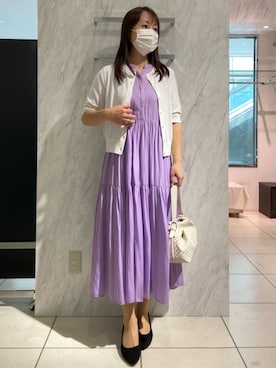 「MK MICHEL KLEIN（エムケーミッシェルクラン）のアイテム（ワンピース）」を使った、MKミッシェルクランさん（レディース・162cm）の夏コーディネート