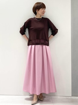 「MK MICHEL KLEIN（エムケーミッシェルクラン）のアイテム」を使った、MKミッシェルクランさん（レディース・157cm）の春コーディネート