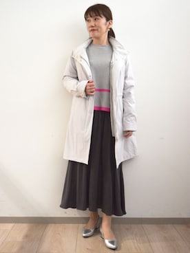 「アイテム（モッズコート）」を使った、MKミッシェルクランさん（レディース・163cm）の秋コーディネート