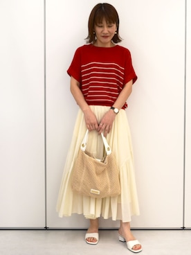 「MK MICHEL KLEIN（エムケーミッシェルクラン）のアイテム」を使った、MKミッシェルクランさん（レディース・163cm）の春コーディネート