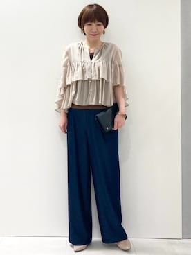 「MK MICHEL KLEIN（エムケーミッシェルクラン）のアイテム」を使った、MKミッシェルクランさん（レディース・157cm）の春コーディネート