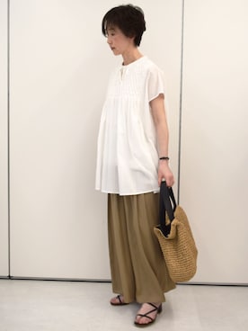 「MK MICHEL KLEIN（エムケーミッシェルクラン）のアイテム」を使った、MKミッシェルクランさん（レディース・156cm）の春コーディネート