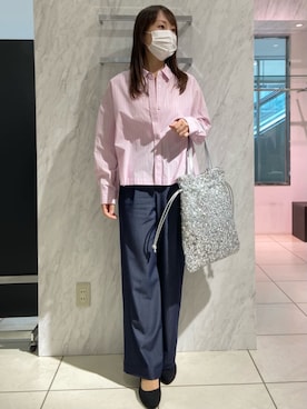 「ピンクシャツ」｜MKミッシェルクランさん（レディース・162cm）の春コーディネート