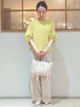 「MK MICHEL KLEIN（エムケーミッシェルクラン）のアイテム」を使った、MKミッシェルクランさん（レディース・158cm）の春コーディネート