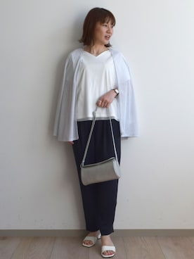 「MK MICHEL KLEIN（エムケーミッシェルクラン）のアイテム」を使った、MKミッシェルクランさん（レディース・163cm）の春コーディネート