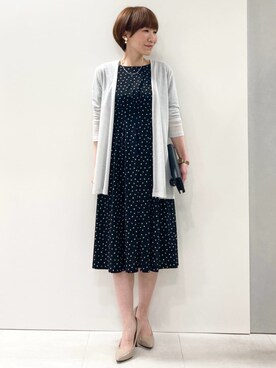 「MK MICHEL KLEIN（エムケーミッシェルクラン）のアイテム（ワンピース）」を使った、MKミッシェルクランさん（レディース・157cm）の春コーディネート