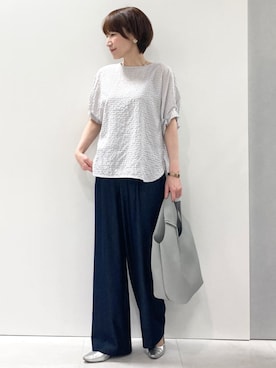 「MK MICHEL KLEIN（エムケーミッシェルクラン）のアイテム」を使った、MKミッシェルクランさん（レディース・157cm）の春コーディネート