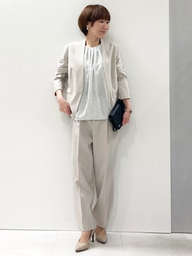 「MK MICHEL KLEIN（エムケーミッシェルクラン）のアイテム」を使った、MKミッシェルクランさん（レディース・157cm）の春コーディネート