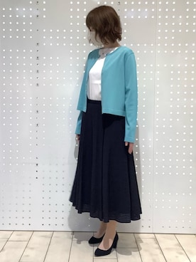 「MK MICHEL KLEIN（エムケーミッシェルクラン）のアイテム」を使った、MKミッシェルクランさん（レディース・157cm）の春コーディネート