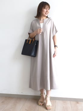 「MK MICHEL KLEIN（エムケーミッシェルクラン）のアイテム（ワンピース）」を使った、MKミッシェルクランさん（レディース・162cm）の夏コーディネート