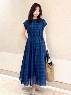 「MK MICHEL KLEIN（エムケーミッシェルクラン）のアイテム（ワンピース）」を使った、MKミッシェルクランさん（レディース・157cm）の春コーディネート
