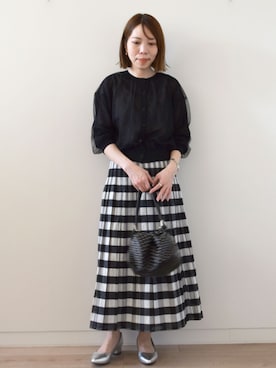 「MK MICHEL KLEIN（エムケーミッシェルクラン）のアイテム」を使った、MKミッシェルクランさん（レディース・157cm）の春コーディネート