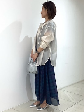 「MK MICHEL KLEIN（エムケーミッシェルクラン）のアイテム」を使った、MKミッシェルクランさん（レディース・151cm）の春コーディネート