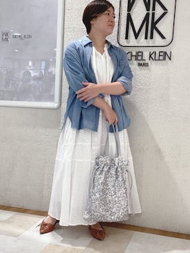 「MK MICHEL KLEIN（エムケーミッシェルクラン）のアイテム（ワンピース）」を使った、MKミッシェルクランさん（レディース・154cm）の夏コーディネート