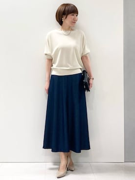 「MK MICHEL KLEIN（エムケーミッシェルクラン）のアイテム」を使った、MKミッシェルクランさん（レディース・157cm）の春コーディネート