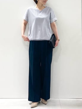 「MK MICHEL KLEIN（エムケーミッシェルクラン）のアイテム」を使った、MKミッシェルクランさん（レディース・157cm）の春コーディネート