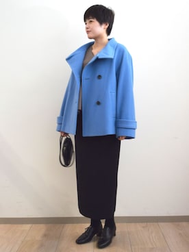「アイテム（ステンカラーコート）」を使った、MKミッシェルクランさん（レディース・157cm）の秋コーディネート