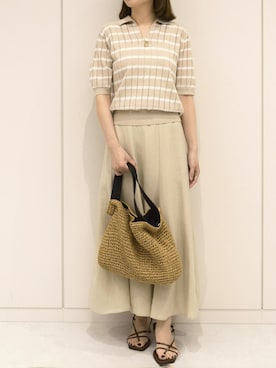 「MK MICHEL KLEIN（エムケーミッシェルクラン）のアイテム」を使った、MKミッシェルクランさん（レディース・157cm）の春コーディネート