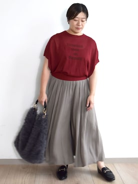 「MK MICHEL KLEIN（エムケーミッシェルクラン）の[瞬美シリーズ/UVカット/接触冷感/洗える]サテンガウチョパンツ（その他パンツ、グリーン系）」を使った、MKミッシェルクランさん（レディース・163cm）の夏コーディネート