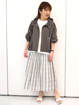 「MK MICHEL KLEIN（エムケーミッシェルクラン）のアイテム」を使った、MKミッシェルクランさん（レディース・163cm）の春コーディネート