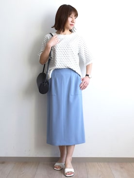 「MK MICHEL KLEIN（エムケーミッシェルクラン）のアイテム」を使った、MKミッシェルクランさん（レディース・163cm）の春コーディネート