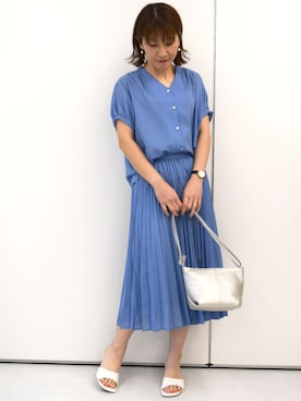 「MK MICHEL KLEIN（エムケーミッシェルクラン）のアイテム」を使った、MKミッシェルクランさん（レディース・163cm）の春コーディネート