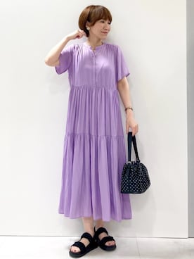 「MK MICHEL KLEIN（エムケーミッシェルクラン）のアイテム（ワンピース）」を使った、MKミッシェルクランさん（レディース・157cm）の夏コーディネート