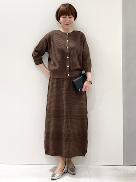 「MK MICHEL KLEIN（エムケーミッシェルクラン）のアイテム」を使った、MKミッシェルクランさん（レディース・157cm）の春コーディネート