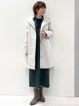 「アイテム（モッズコート）」を使った、MKミッシェルクランさん（レディース・157cm）の秋コーディネート