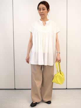 「MK MICHEL KLEIN（エムケーミッシェルクラン）のアイテム」を使った、MKミッシェルクランさん（レディース・156cm）の春コーディネート