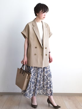 「MK MICHEL KLEIN（エムケーミッシェルクラン）のアイテム」を使った、MKミッシェルクランさん（レディース・156cm）の春コーディネート