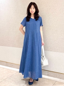 「MK MICHEL KLEIN（エムケーミッシェルクラン）のアイテム（ワンピース）」を使った、MKミッシェルクランさん（レディース・157cm）の夏コーディネート