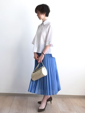 「MK MICHEL KLEIN（エムケーミッシェルクラン）のアイテム」を使った、MKミッシェルクランさん（レディース・156cm）の春コーディネート