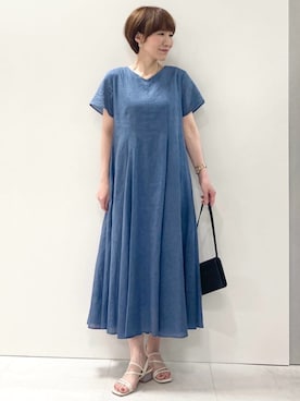 「MK MICHEL KLEIN（エムケーミッシェルクラン）のアイテム（ワンピース）」を使った、MKミッシェルクランさん（レディース・157cm）の夏コーディネート