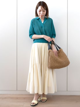 「MK MICHEL KLEIN（エムケーミッシェルクラン）のアイテム」を使った、MKミッシェルクランさん（レディース・157cm）の春コーディネート