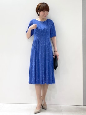 「MK MICHEL KLEIN（エムケーミッシェルクラン）のアイテム（ワンピース）」を使った、MKミッシェルクランさん（レディース・157cm）の夏コーディネート