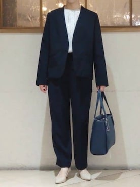 「MK MICHEL KLEIN（エムケーミッシェルクラン）のアイテム」を使った、MKミッシェルクランさん（レディース・156cm）の春コーディネート