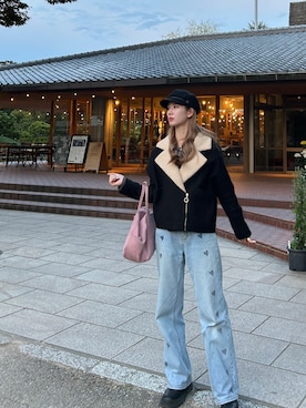 「アイテム（キャスケット）」を使った、Rihonaさん（レディース・160cm）の秋コーディネート