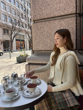 「no brand（ノーブランド）のアイテム（トップス）」を使った、Rihonaさん（レディース・160cm）の春コーディネート