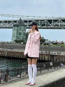 「GRL（グレイル）のアイテム（パンツ）」を使った、Rihonaさん（レディース・160cm）の春コーディネート