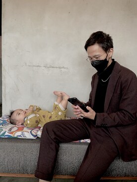 「COMME　CA COMMUNE（コムサコミューン）のアイテム」を使った、遊雅さん（メンズ・176cm）の冬コーディネート