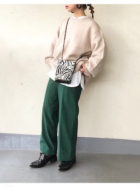 emiko☆さんの「リネンライクワイドパンツ」を使ったコーディネート