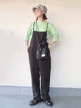 「パワショル」｜「アイテム（オールインワン・サロペット）」を使った、emiko☆さん（レディース・155cm）の夏コーディネート