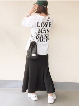 「NANO universe（ナノユニバース）のアイテム（帽子）」を使った、emiko☆さん（レディース・155cm）の夏コーディネート