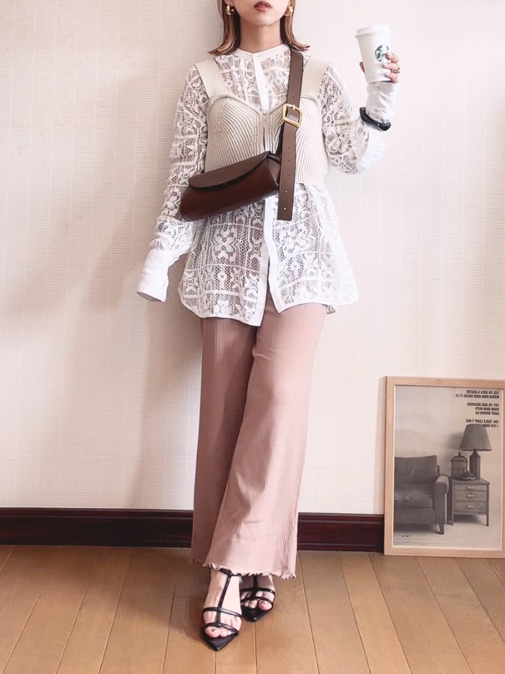 TODAYFUL（トゥデイフル）の「ブロックレースシャツ（シャツ