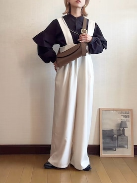 「GeeRA（ジーラ）のアイテム（オールインワン・サロペット）」を使った、emiko☆さん（レディース・155cm）の春コーディネート