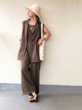 「Per sist ence（パーシエンス）のアイテム（ジャケット/アウター）」を使った、emiko☆さん（レディース・155cm）の夏コーディネート
