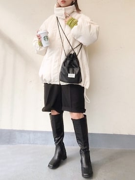 「バミューダパンツ」｜「アイテム（ジャケット/アウター）」を使った、emiko☆さん（レディース・155cm）の秋コーディネート