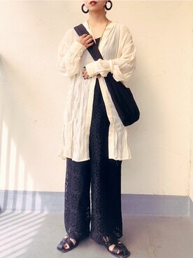 「INTER FACTORY（インターファクトリー）のアイテム（シャツ/ブラウス）」を使った、emiko☆さん（レディース・155cm）の夏コーディネート